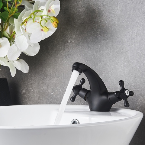 BATERIA UMYWALKOWA ŁAZIENKOWA STOJĄCA RETRO VIOLA CZARNA