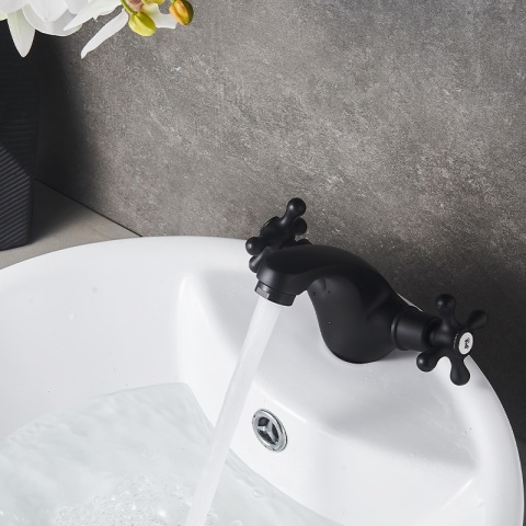 BATERIA UMYWALKOWA ŁAZIENKOWA STOJĄCA RETRO VIOLA CZARNA