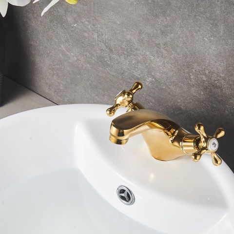 BATERIA UMYWALKOWA ŁAZIENKOWA STOJĄCA RETRO VIOLA ZŁOTA