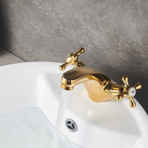 BATERIA UMYWALKOWA ŁAZIENKOWA STOJĄCA RETRO VIOLA ZŁOTA