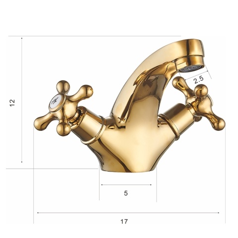 BATERIA UMYWALKOWA ŁAZIENKOWA STOJĄCA RETRO VIOLA ZŁOTA