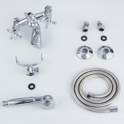 BATERIA WANNOWA ŚCIENNA PRYSZNICOWA ŁAZIENKOWA RETRO ZESTAW GLEN-CH CHROM