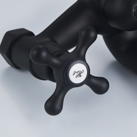 BATERIA WANNOWA ŚCIENNA PRYSZNICOWA ŁAZIENKOWA RETRO ZESTAW GLEN-BL CZARNA