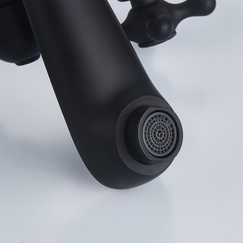 BATERIA WANNOWA ŚCIENNA PRYSZNICOWA ŁAZIENKOWA RETRO ZESTAW GLEN-BL CZARNA