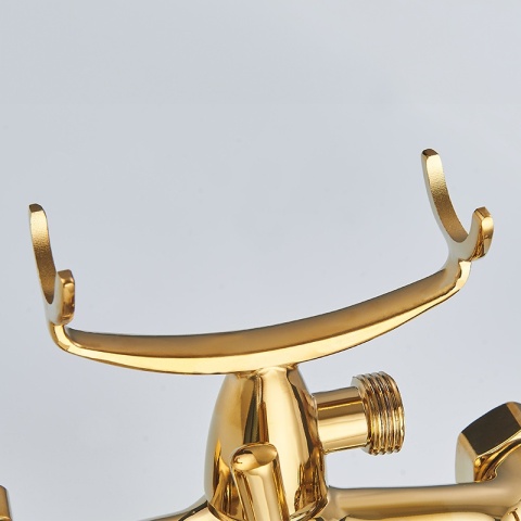 BATERIA WANNOWA ŚCIENNA PRYSZNICOWA ŁAZIENKOWA RETRO ZESTAW GLEN-GL ZŁOTA