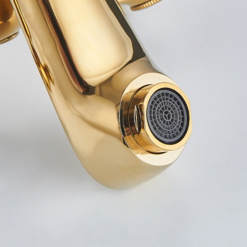 BATERIA WANNOWA ŚCIENNA PRYSZNICOWA ŁAZIENKOWA RETRO ZESTAW GLEN-GL ZŁOTA