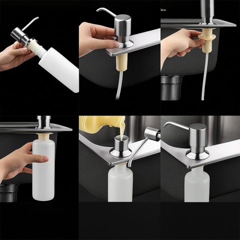 DOZOWNIK DO PŁYNU DO NACZYŃ DO ZLEWOZMYWAKA ZLEWU KUCHENNEGO CHROM TARA-CH