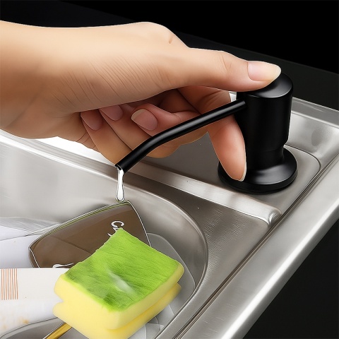 DOZOWNIK DO PŁYNU DO NACZYŃ DO ZLEWOZMYWAKA ZLEWU KUCHENNEGO CZARNY TARA-BL