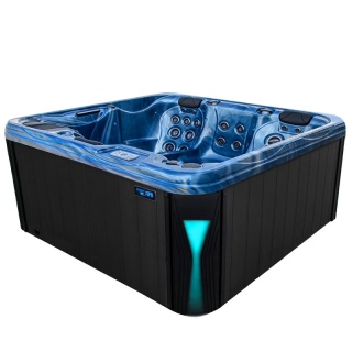 JACUZZI OGRODOWE WANNA SPA566 FULL NIEBISKA FALA OCEANU OBUDOWA ANTRACYT 200x200 CM