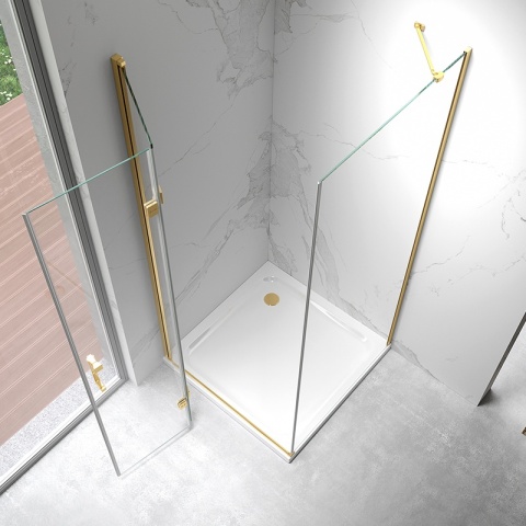 KABINA PRYSZNICOWA KWADRATOWA ZES-KZ20C-GL-90 ZŁOTA 90x90 CM