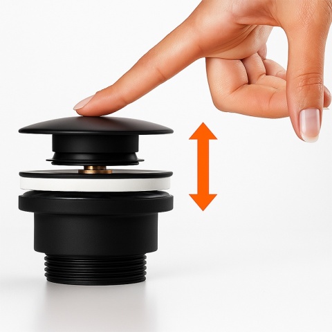 KOREK DO UMYWALKI KLIK-KLAK AUTOMATYCZNY UNIWERSALNY LUIS-BL CZARNY