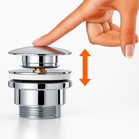 KOREK DO UMYWALKI KLIK-KLAK AUTOMATYCZNY UNIWERSALNY LUIS-CH CHROM