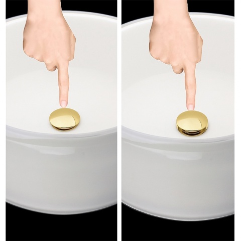 KOREK DO UMYWALKI KLIK-KLAK AUTOMATYCZNY BEZ PRZELEWU LARS-GL ZŁOTY