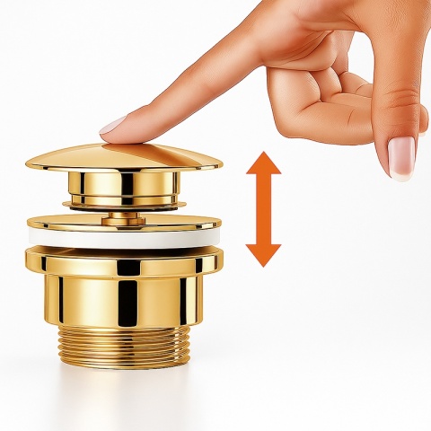 KOREK DO UMYWALKI KLIK-KLAK AUTOMATYCZNY UNIWERSALNY LUIS-GL ZŁOTY