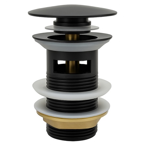 KOREK DO UMYWALKI KLIK-KLAK AUTOMATYCZNY Z PRZELEWEM KARL-BL CZARNY