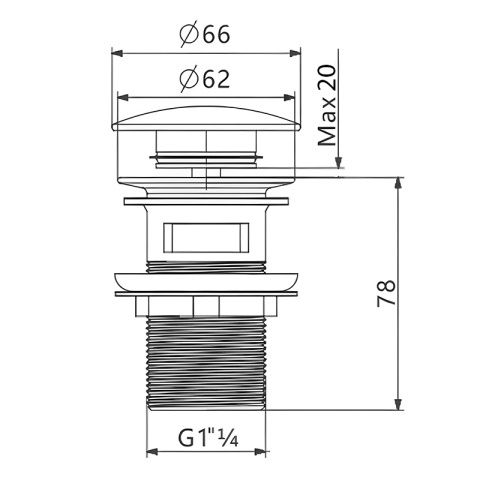 KOREK DO UMYWALKI KLIK-KLAK AUTOMATYCZNY Z PRZELEWEM KARL-GL ZŁOTY