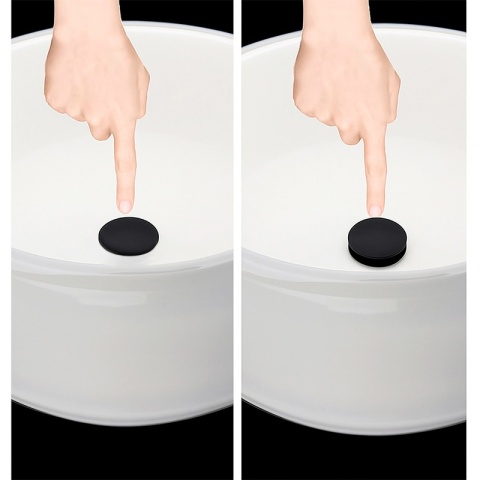 KOREK DO UMYWALKI KLIK-KLAK AUTOMATYCZNY BEZ PRZELEWU LARS-BL CZARNY