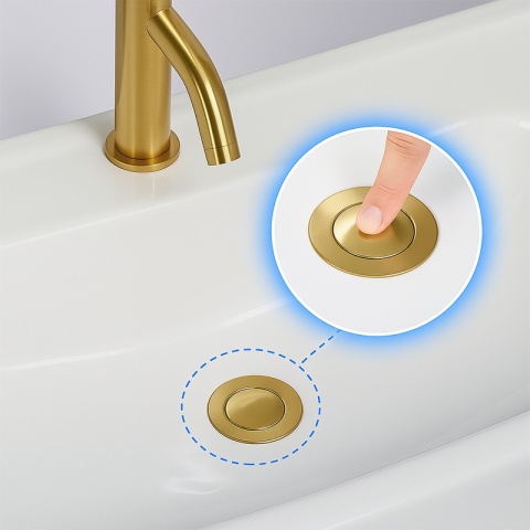 KOREK DO UMYWALKI KLIK-KLAK AUTOMATYCZNY BEZ PRZELEWU MARK-GL ZŁOTY