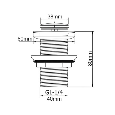 KOREK DO UMYWALKI KLIK-KLAK AUTOMATYCZNY BEZ PRZELEWU MARK-GL ZŁOTY