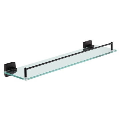 PÓŁKA ŁAZIENKOWA POD LUSTRO SZKLANA WISZĄCA MARGO-BL CZARNA