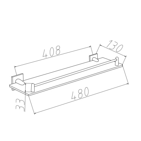 PÓŁKA ŁAZIENKOWA POD LUSTRO SZKLANA WISZĄCA MARGO-BL CZARNA