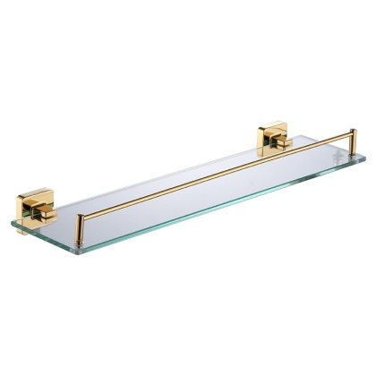 PÓŁKA ŁAZIENKOWA POD LUSTRO SZKLANA WISZĄCA MARGO-GL ZŁOTA