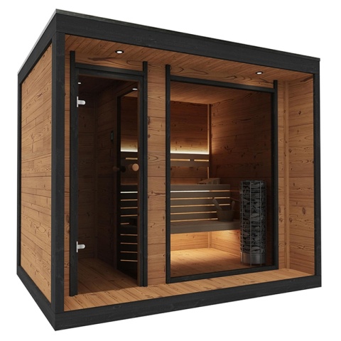 SAUNA OGRODOWA FIŃSKA ALTANKA Z PIECEM SELIN 9kW 6 OSOBOWA 205x300 CM
