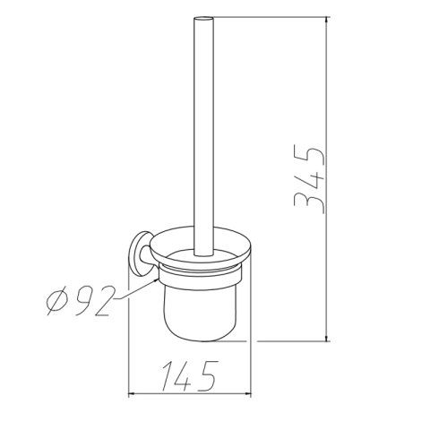 SZCZOTKA DO WC ŁAZIENKOWA TOALETOWA WISZĄCA SZKŁO MEGAN CZARNA