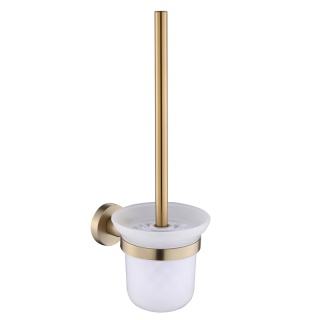 SZCZOTKA DO WC ŁAZIENKOWA TOALETOWA WISZĄCA SZKŁO MEGAN ZŁOTA SZCZOTKOWANA