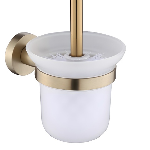 SZCZOTKA DO WC ŁAZIENKOWA TOALETOWA WISZĄCA SZKŁO MEGAN ZŁOTA SZCZOTKOWANA