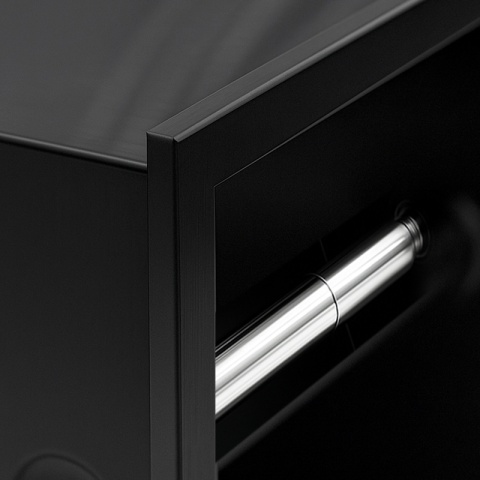 UCHWYT NA PAPIER TOALETOWY ŚCIENNY WNĘKOWY Z KOŁNIERZEM MARCO-BL CZARNY