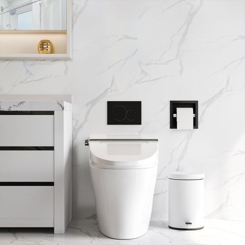 UCHWYT NA PAPIER TOALETOWY ŚCIENNY WNĘKOWY Z KOŁNIERZEM MARCO-BL CZARNY