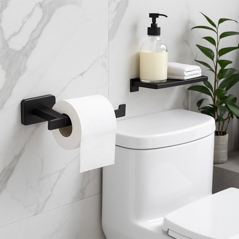 UCHWYT WIESZAK NA PAPIER TOALETOWY ARON-BL CZARNY