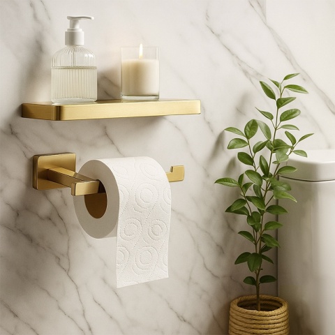 UCHWYT WIESZAK NA PAPIER TOALETOWY ŚCIENNY ARON-GL ZŁOTY