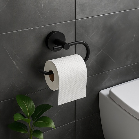 UCHWYT WIESZAK NA PAPIER TOALETOWY CEZAR-BL CZARNY
