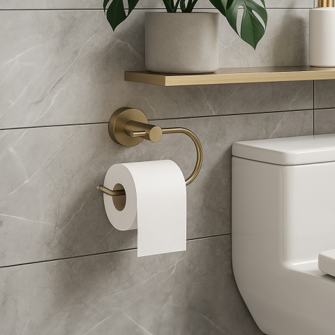 UCHWYT WIESZAK NA PAPIER TOALETOWY CEZAR-GL-BR ZŁOTY SZCZOTKOWANY