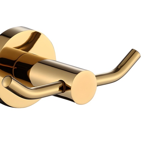 WIESZAK ŁAZIENKOWY NA RĘCZNIK HACZYK PODWÓJNY ŚCIENNY EVAN ZŁOTY