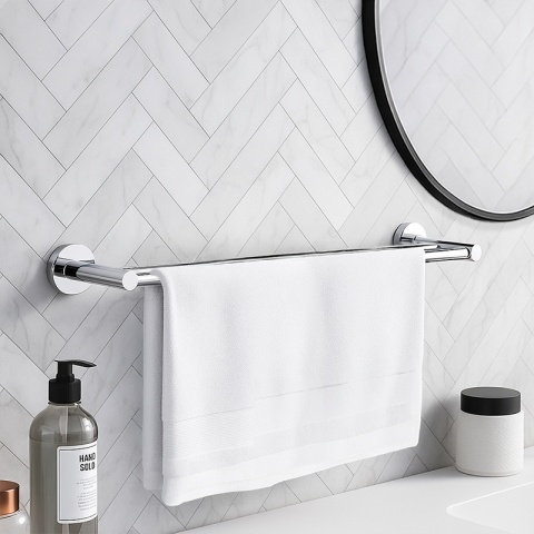 WIESZAK ŁAZIENKOWY NA RĘCZNIK PODWÓJNY ŚCIENNY HARY CHROM