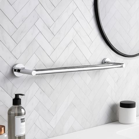 WIESZAK ŁAZIENKOWY NA RĘCZNIK PODWÓJNY ŚCIENNY HARY CHROM