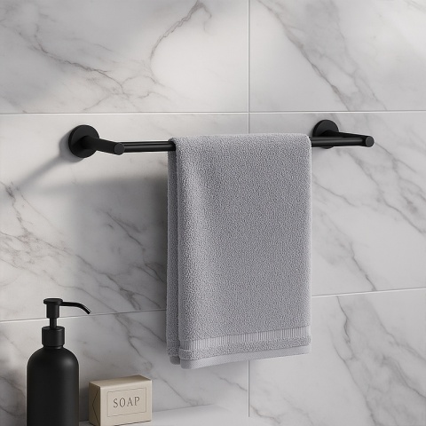 WIESZAK ŁAZIENKOWY NA RĘCZNIK PODWÓJNY ŚCIENNY HARY CZARNY