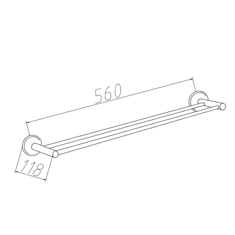 WIESZAK ŁAZIENKOWY NA RĘCZNIK PODWÓJNY ŚCIENNY HARY ZŁOTY SZCZOTKOWANY