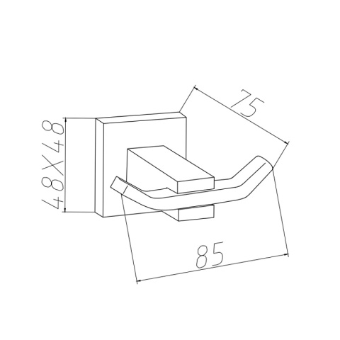 WIESZAK ŁAZIENKOWY NA RĘCZNIK HACZYK PODWÓJNY ŚCIENNY HEKTOR CHROM