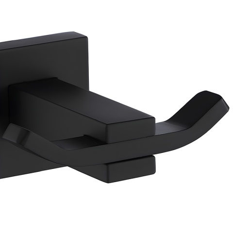 WIESZAK ŁAZIENKOWY NA RĘCZNIK HACZYK PODWÓJNY ŚCIENNY HEKTOR CZARNY