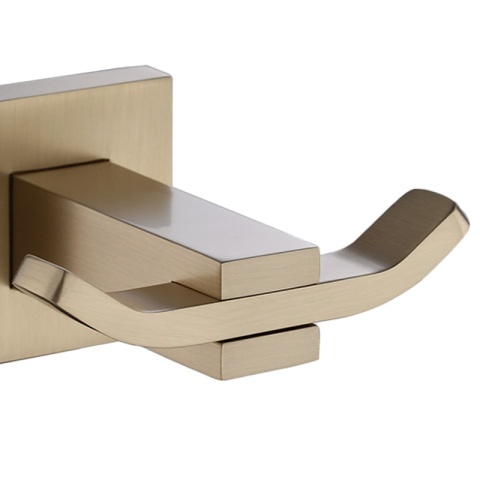 WIESZAK ŁAZIENKOWY NA RĘCZNIK HACZYK PODWÓJNY ŚCIENNY HEKTOR ZŁOTY SZCZOTKOWANY