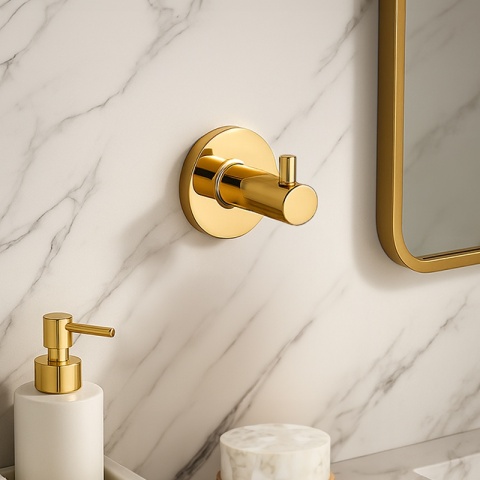 WIESZAK ŁAZIENKOWY NA RĘCZNIK HACZYK POJEDYNCZY ŚCIENNY IVO ZŁOTY