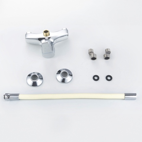 BATERIA KUCHENNA ŚCIENNA EBRO GIĘTKA WYLEWKA ECRU PODSTAWA CHROM