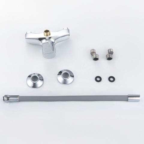 BATERIA KUCHENNA ŚCIENNA EBRO GIĘTKA SZARA WYLEWKA PODSTAWA CHROM