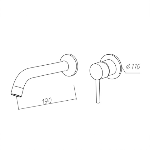 BATERIA UMYWALKOWA PODTYNKOWA ŚCIENNA F06K CHROM