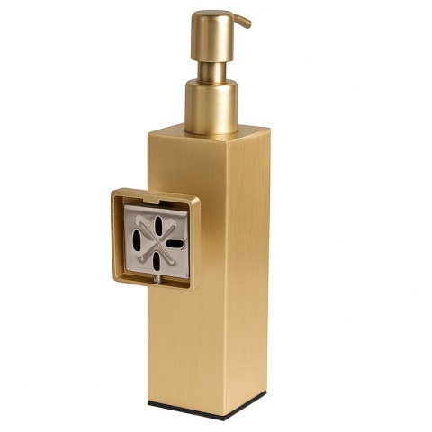 DOZOWNIK DO MYDŁA POJEMNIK NA ŚCIANĘ WISZĄCY LORA-GL-BR ZŁOTY SZCZOTKOWANY