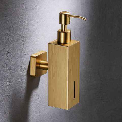 DOZOWNIK DO MYDŁA POJEMNIK NA ŚCIANĘ WISZĄCY LORA-GL-BR ZŁOTY SZCZOTKOWANY